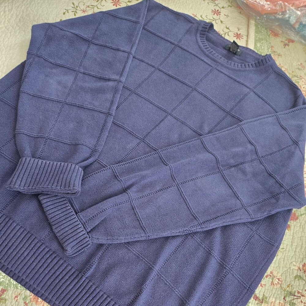 MEN'S 2XLT/2XGL DOCKERS BLUE COTTON LONG SLEEVE CREW NECK SWEATER